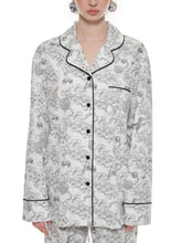 Black Letter Tattoo Print Cotton Pajamas Set